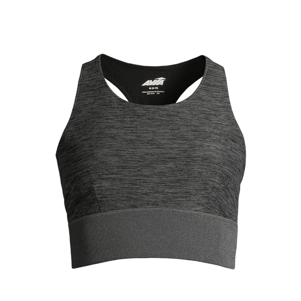 Avia NEW Women’s Medium Support Seamless Racerback Sports Bra - Grey